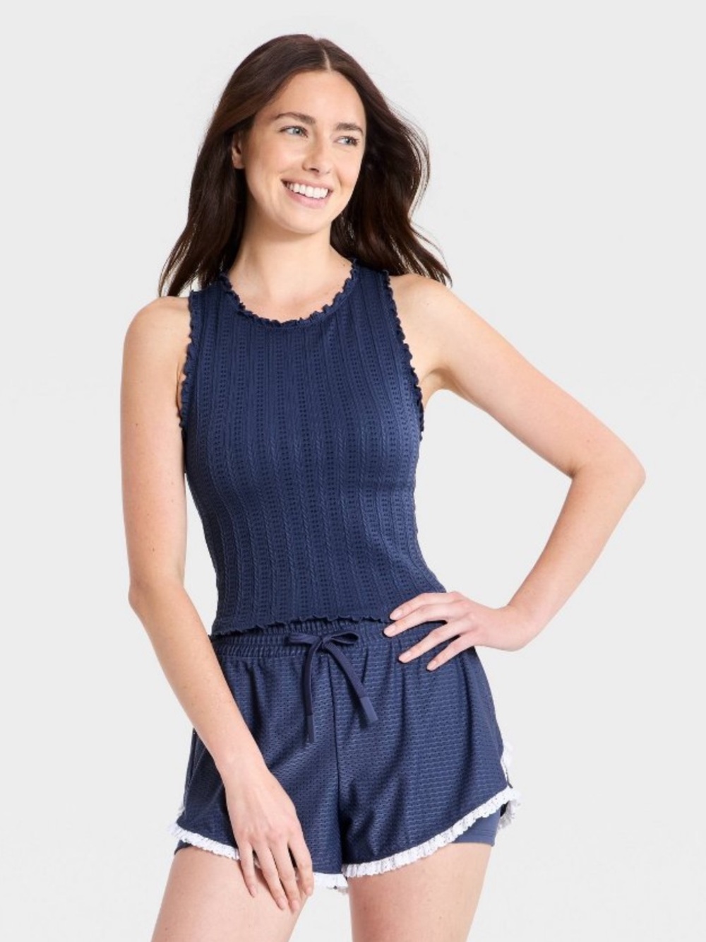 NWT JoyLab Ribbed Knit Cropped Tank with Built in Bra